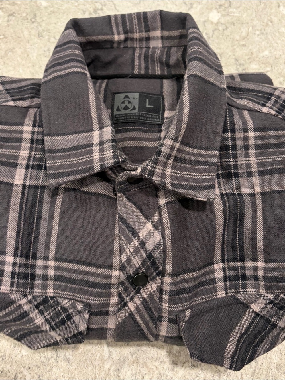 Magpul Industries Gray Plaid Long-Sleeve Wool Shirt - Large